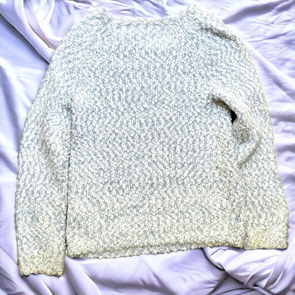Fuzzy soft eyelash knit sweater - off white - Picture 2 of 2